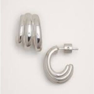 Banana Republic Silver Triple Hoop Earrings